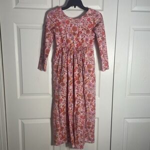 Cheeky Plum Floral Romper Girls 10Y Pink Long Sleeve Wide Leg Cotton Blend Boho